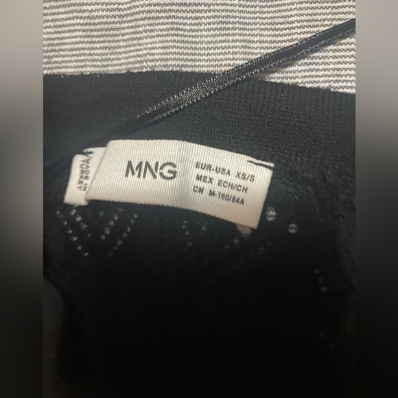 Mango Black Crochet Kimono Tunic Size S - Picture 7 of 11
